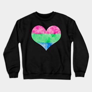 Poly Pride Heart - Watercolor Crewneck Sweatshirt
